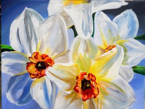 Narzissen Acryl auf Leinwand